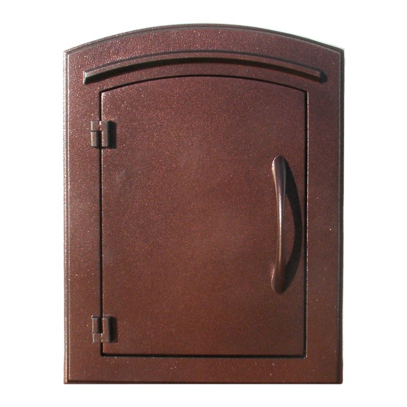 MAN-1400-AC 14 in. Manchester Non-Locking Column Mount Mailbox Plain Door in Antique Copper