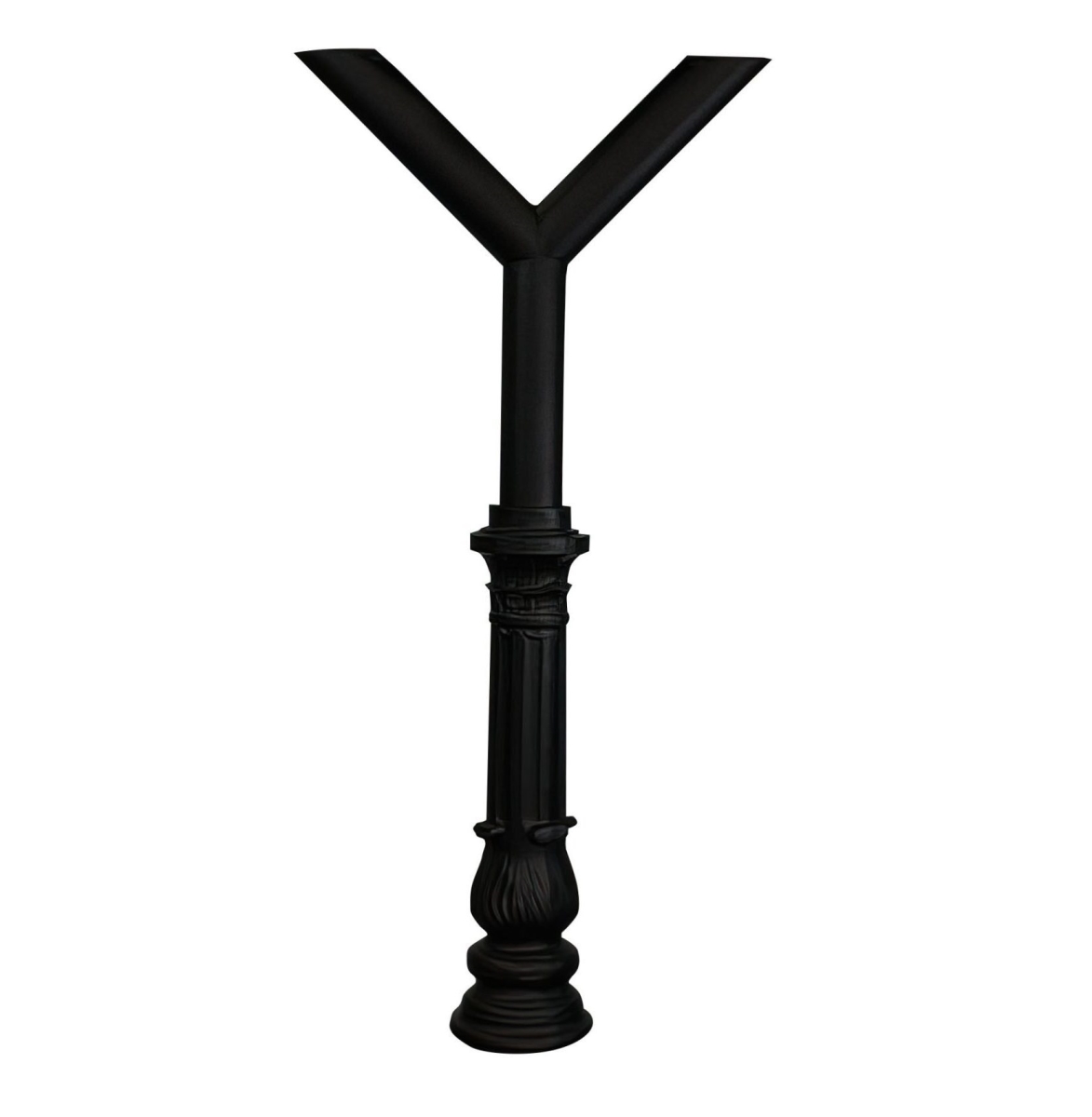 Penfield Twin Mailbox Post Only with Ornate Base 7 - Black