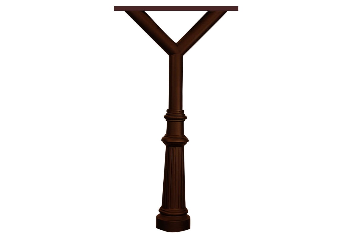 Penfield Triple Mailbox Post & Spreader with Fluted Base 8 - Bronze