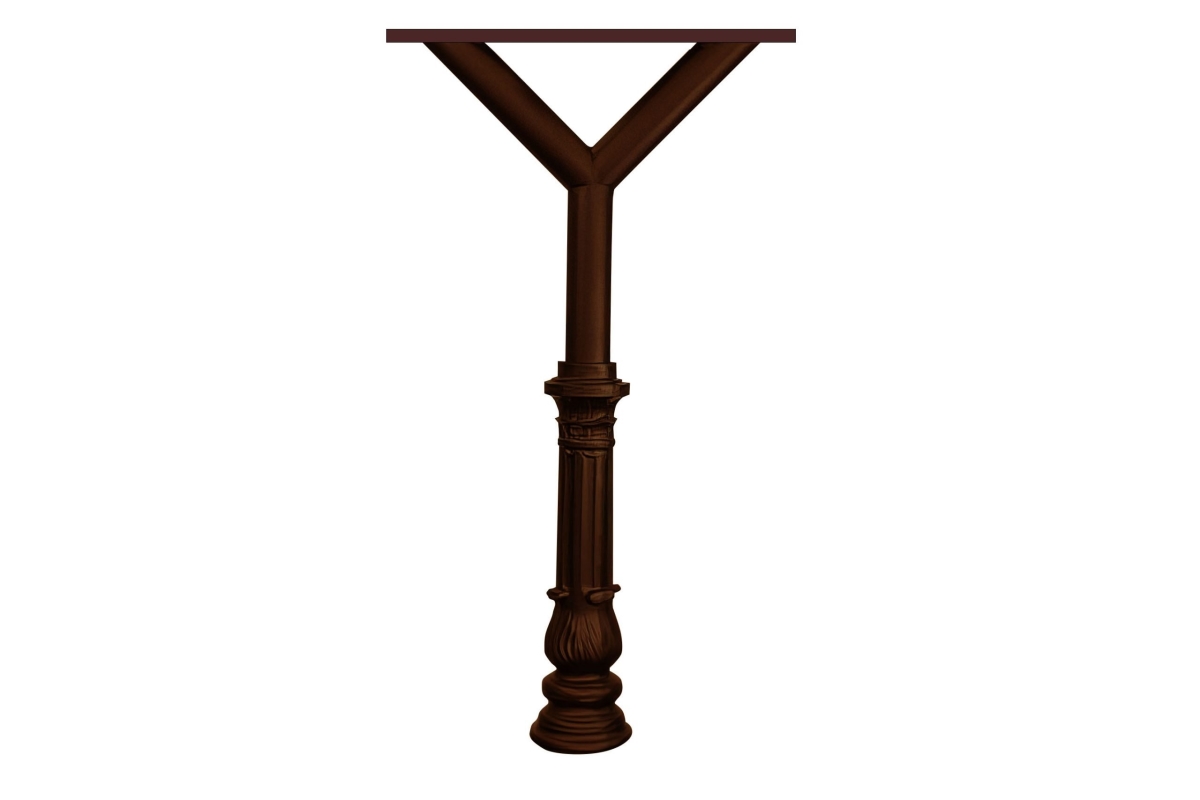 Penfield Triple Mailbox Post & Spreader with Ornate Base 7 - Bronze