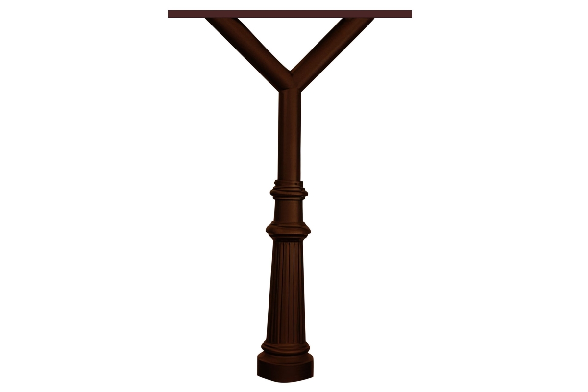 Penfield Quad Mailbox Post & Spreader with Fluted Base 8 - Bronze