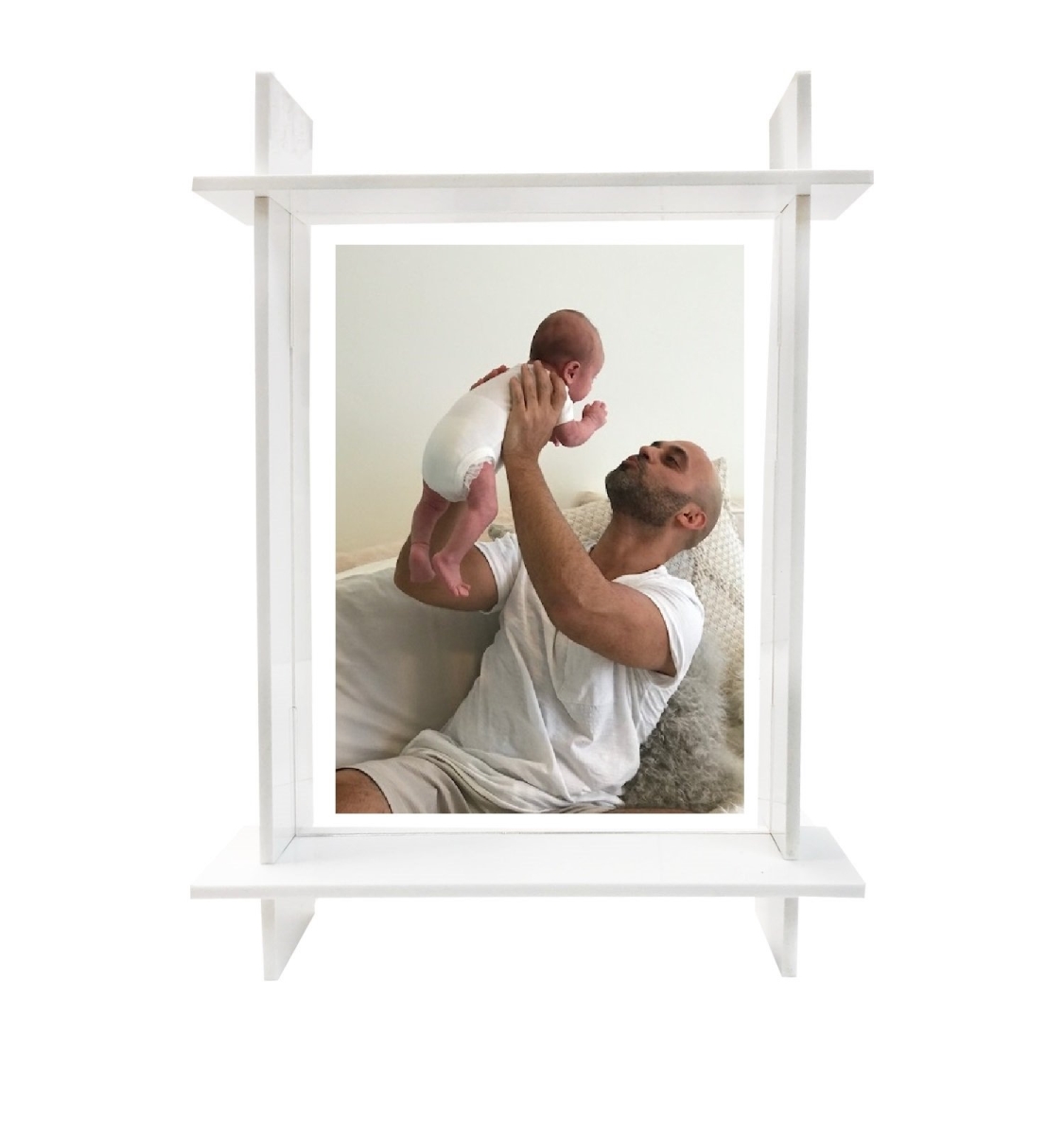 5 x 7 in. White Lucite Photo Frame
