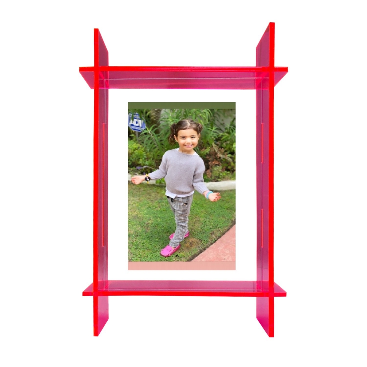 5 x 7 in. Neon Pink Lucite Photo Frame