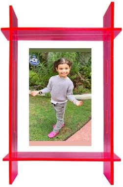 8 x 10 in. Neon Pink Lucite Photo Frame