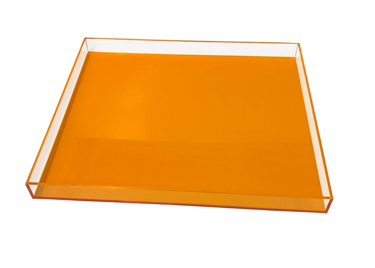 Neon Orange Lucite Tray - Large
