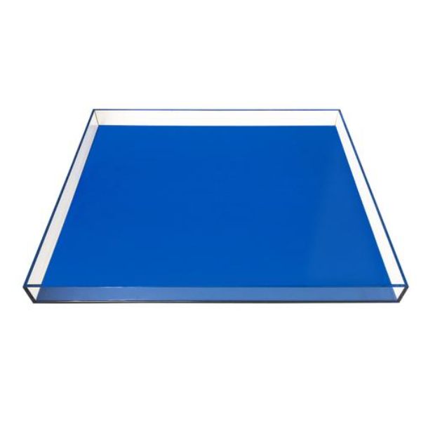 AVT02-BLUE Neon Blue Lucite Tray - Large