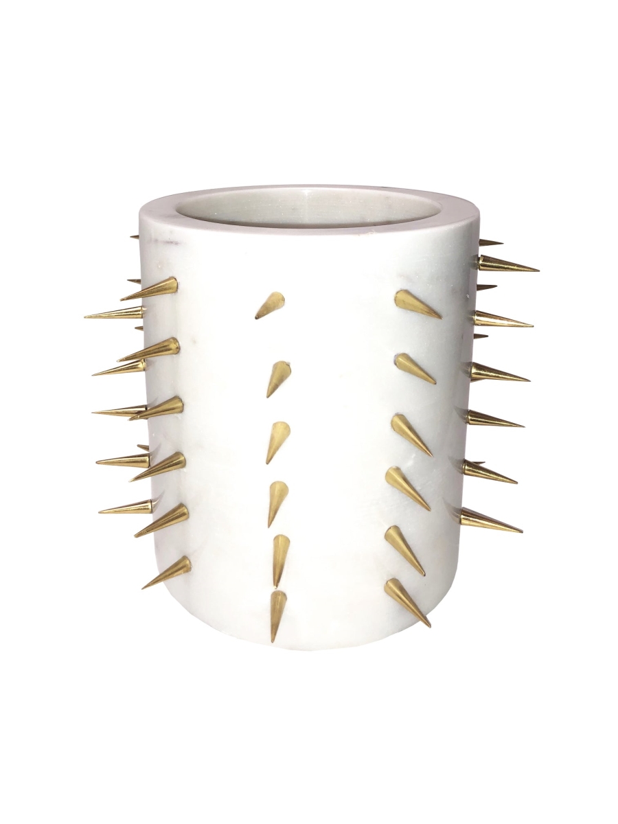 Pantalet Gold Spike Vase, White