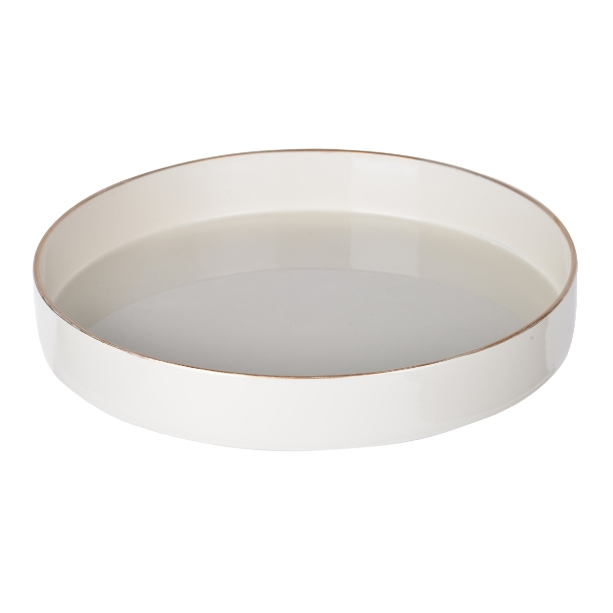 Glossy White & Gold Trim Mimosa Tray