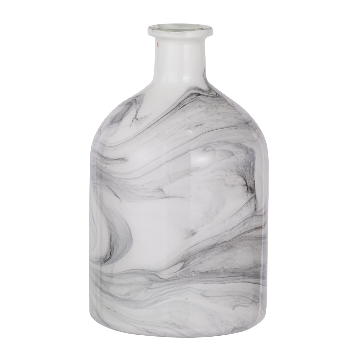 Smoky Black & White Svirla Ceramic Vase