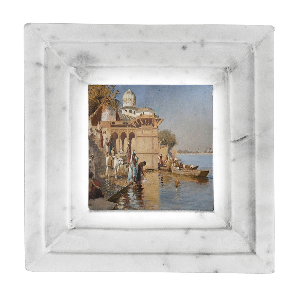 Picture of R16 HOME 82966-DS Leon White Marble Photo Frame