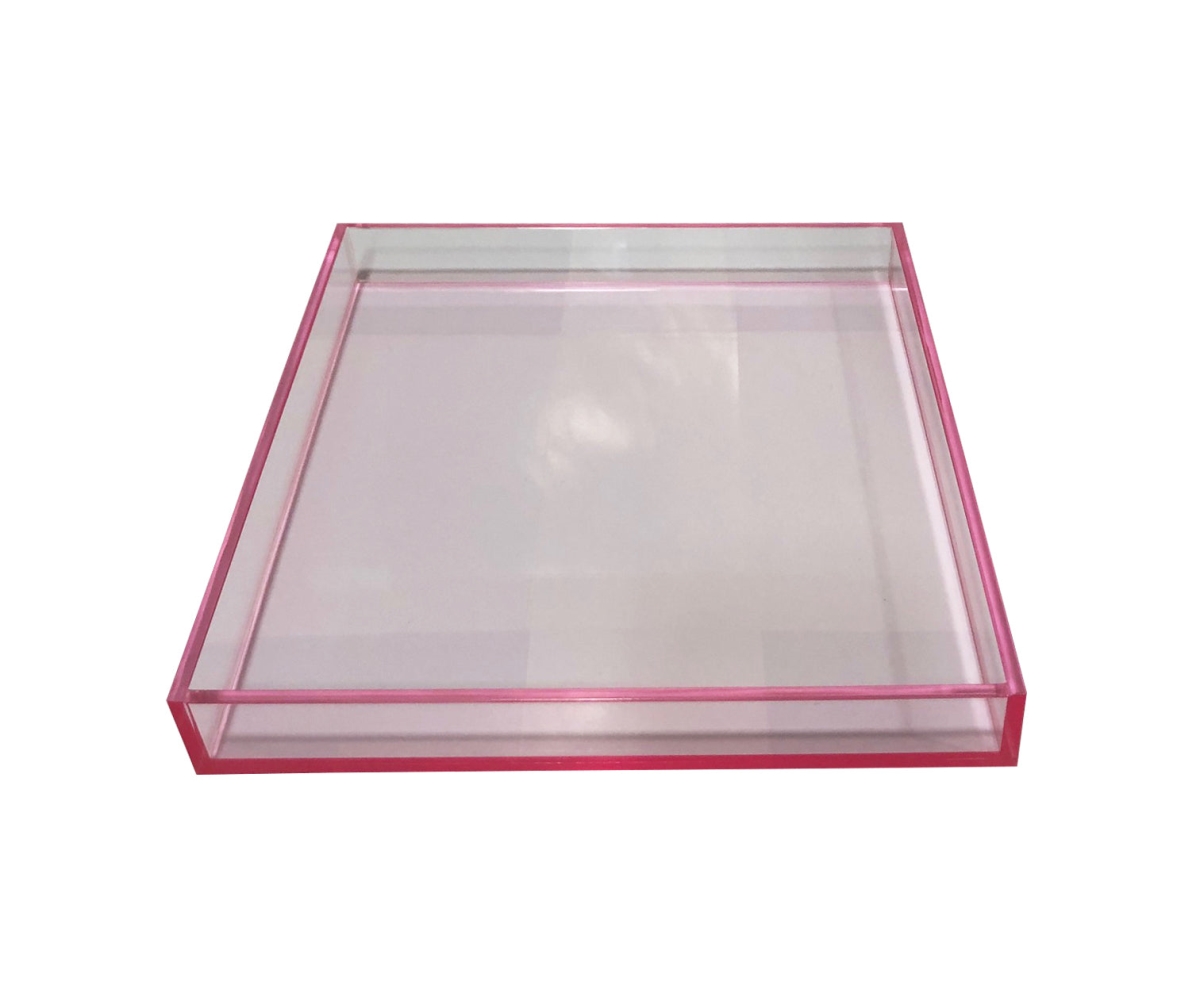 LT02-PINK Light Pink Sq Lucite Tray