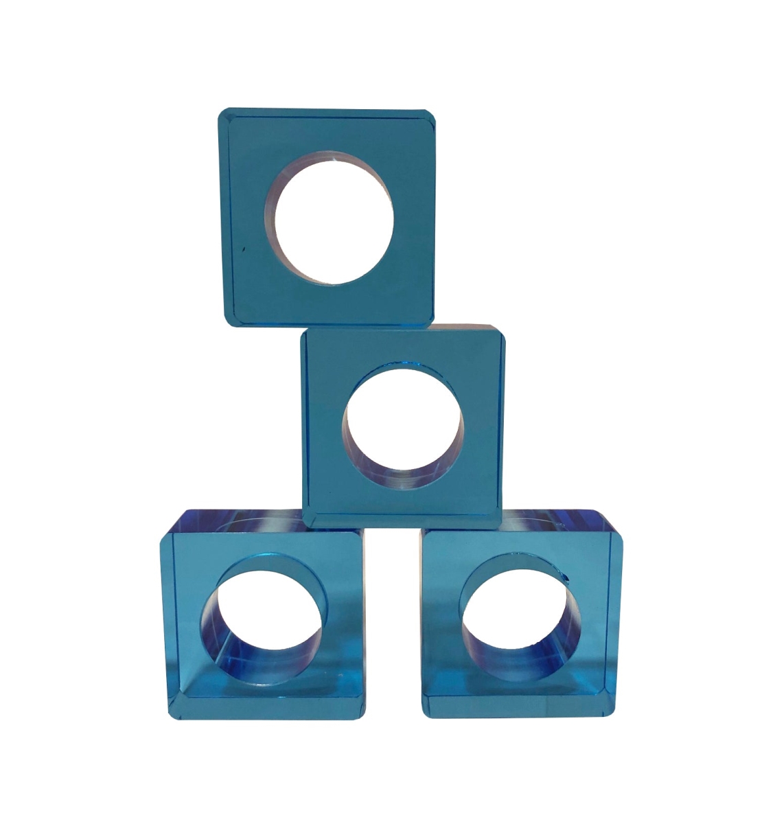 Picture of R16 HOME LNR01-BLUE (Set Of 4)Blue Sq Napkin Ring