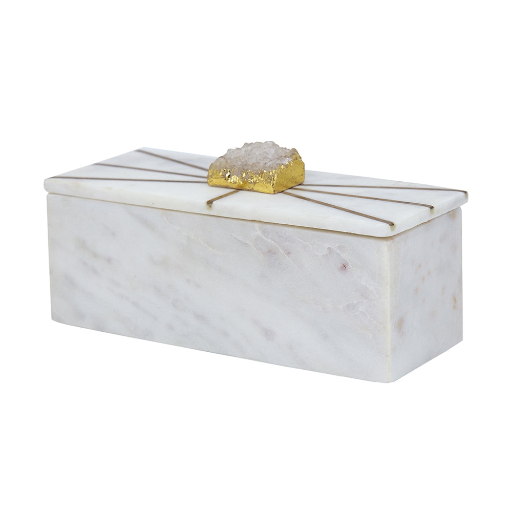 78030DS White Marble Coffin Box