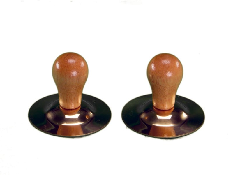 Brass Finger Cymbals with Wood Knobs