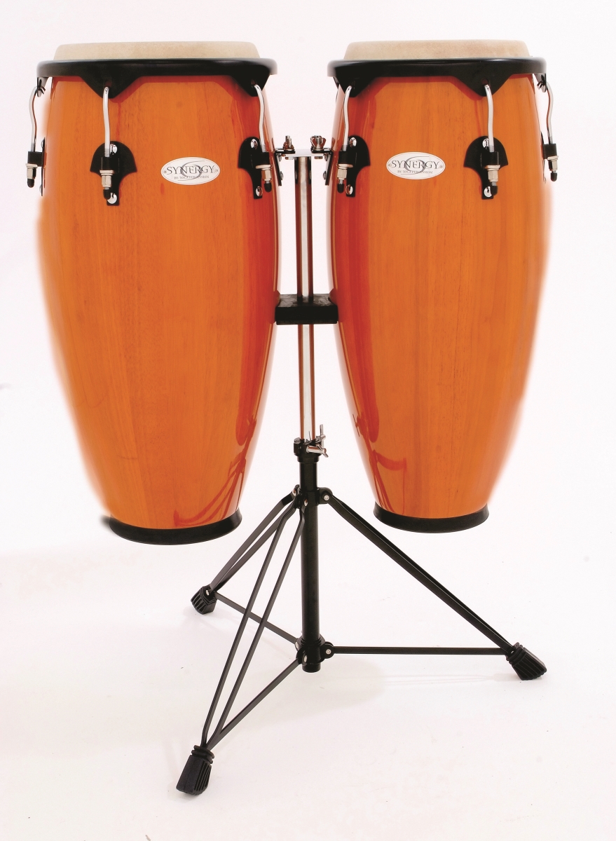 2300AMB Synergy Series Wood Conga Set with Stand, Amber -  Toca