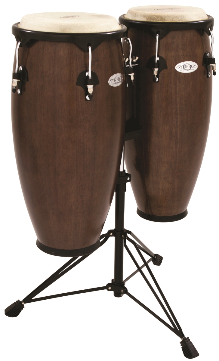 2300TOB Synergy Series Wood Conga Set with Stand, Tobacco -  Toca