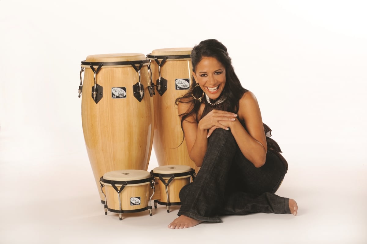 Players Series Wood Conga Set with Double Stand, Natural