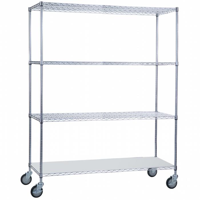 Linen Cart 24 x 60 x 68 in. with Solid Bottom Shelf