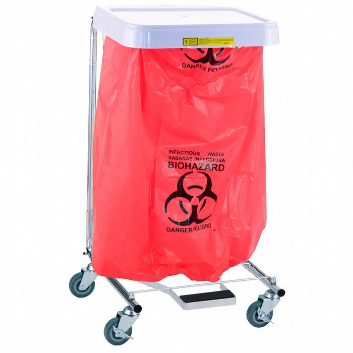 Biohazardous Waste Disposable Poly-Liner Bag, Red-Blk Print