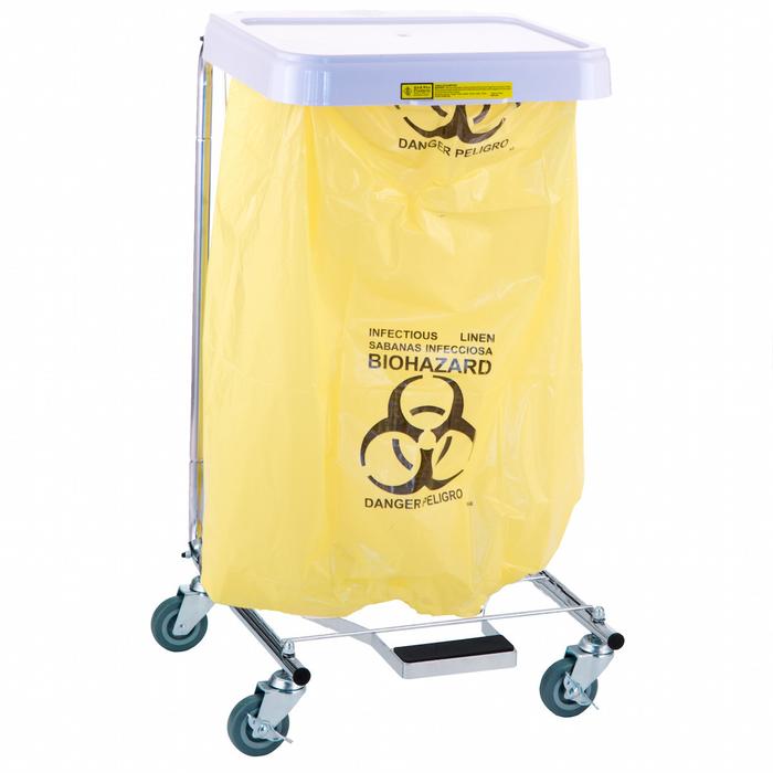 690INFEC Infectious Linen Disposable Poly-Liner Bag, Yellow-Red Print
