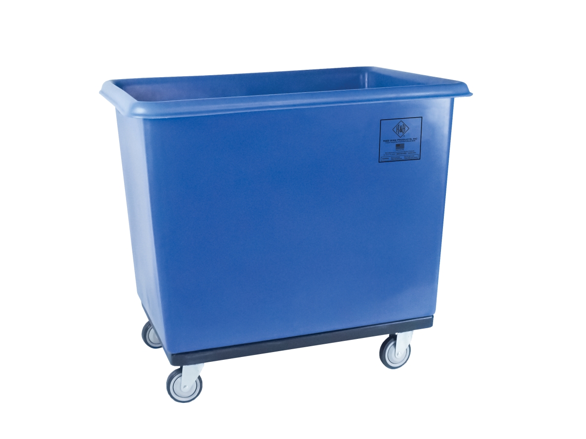 4614B 14 Bushel Standard Poly Truck All Swivel Casters, Blue - 42.5 x 30 x 36.25 in.