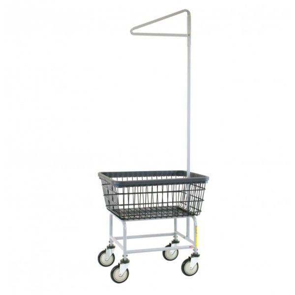 100D91-D7 Narrow Laundry Cart with Single Pole Rack & Dura-Seven
