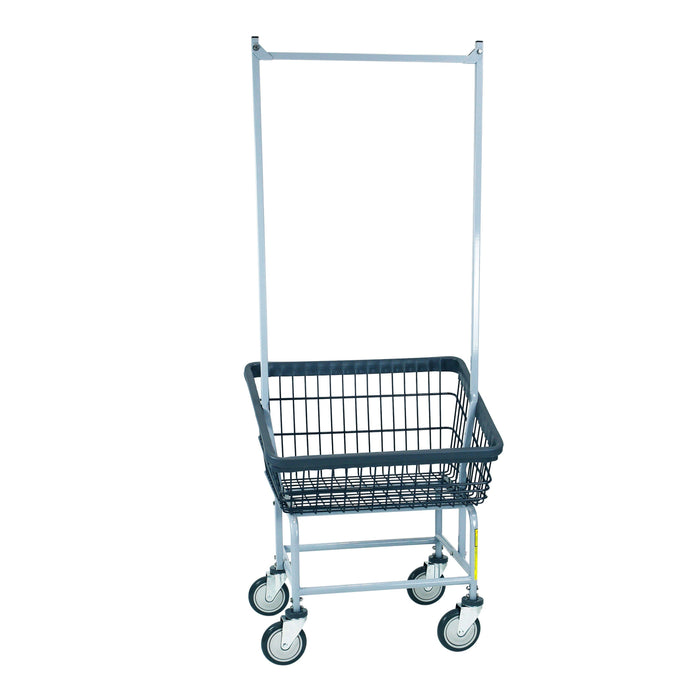 100T58-D7 Front Load Laundry Cart with Double Pole Rack & Dura-Seven