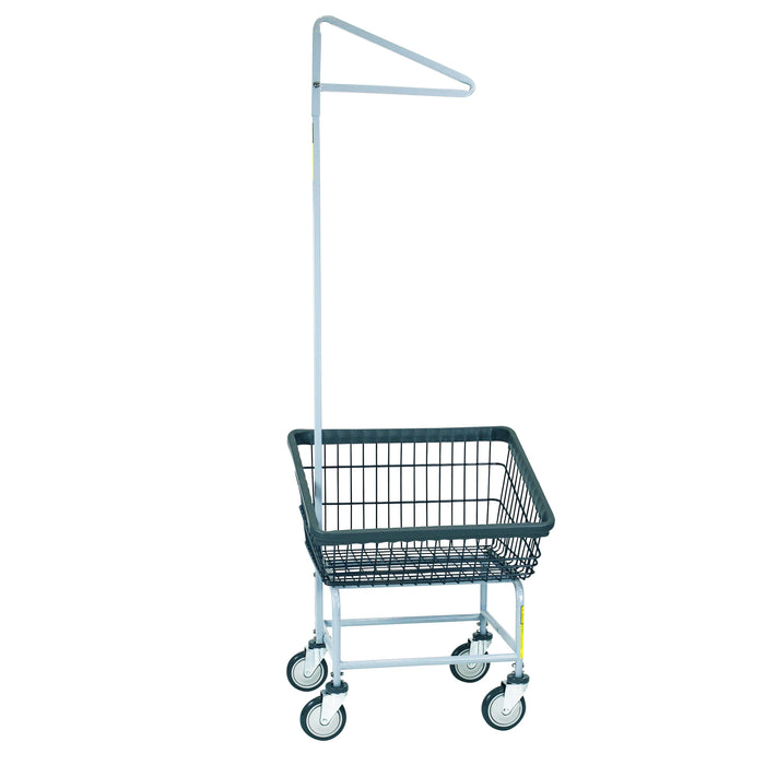 100T91-D7 Front Load Laundry Cart with Single Pole Rack & Dura-Seven