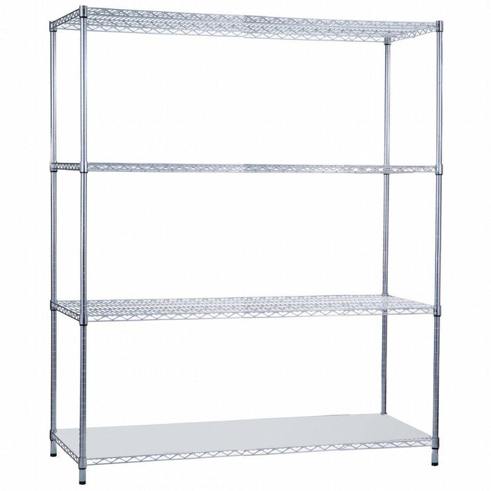 24 x 60 72 in. Shelving Unit with Solid Bottom 16 Gauge Powder Coated Shelf