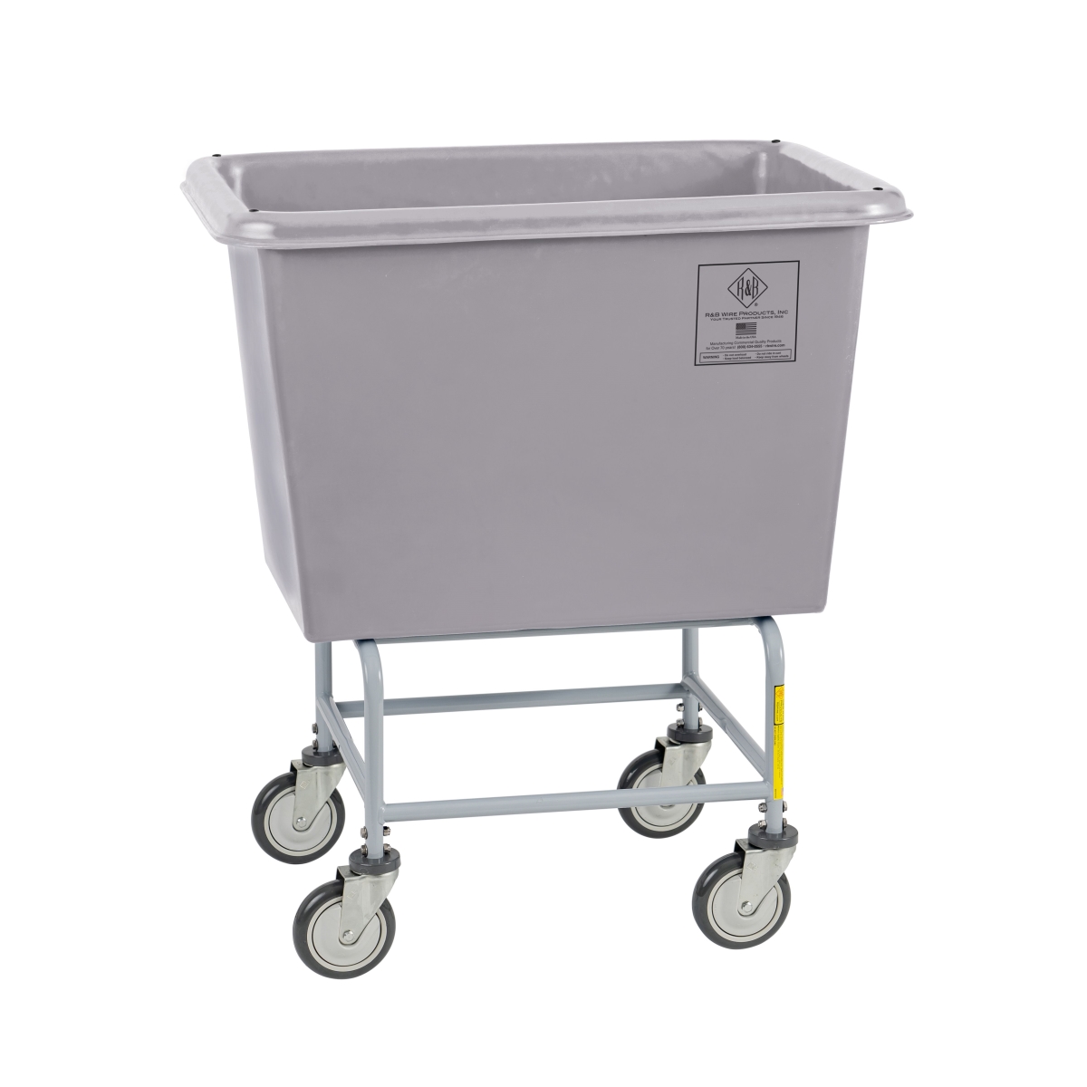 R&B Wire 466PTG 6 Bushel Elevated Poly Laundry Truck with Bumper, Gray
