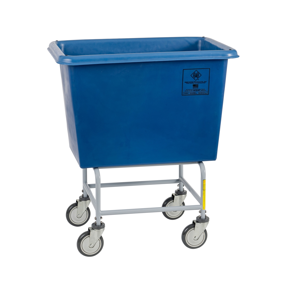 R&B Wire 468PTB 8 Bushel Elevated Poly Laundry Truck with Bumper, Blue