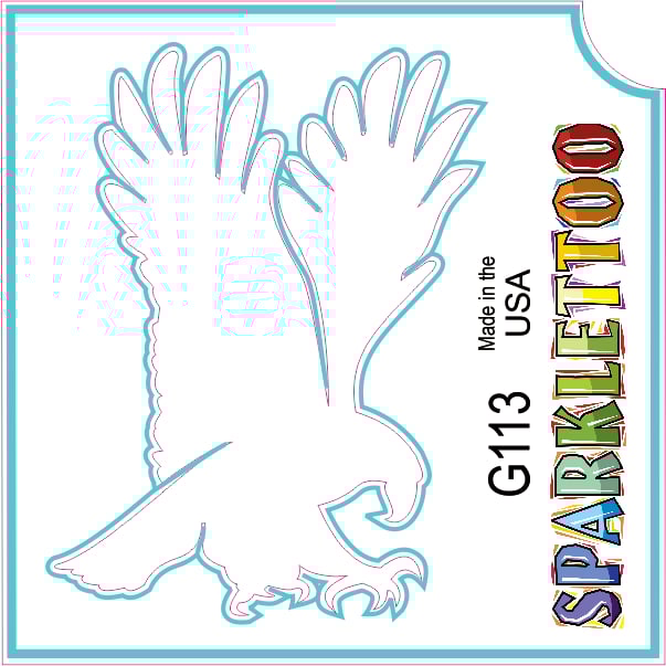 Picture of Ruby Red Paint G113-2 1.5 x 2.3 x 2.3 in. 2-Ply Eagle 2 Design Glitter Tattoo - Pack of 100