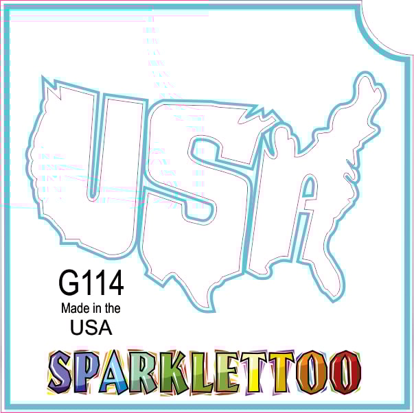 Picture of Ruby Red Paint G114 1.5 x 2.3 x 2.3 in. 3-Ply USA Design Glitter Tattoo - Pack of 100