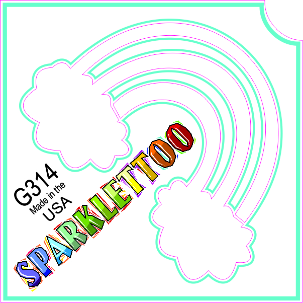 G314 1.5 x 2.3 x 2.3 in. 3-Ply Rainbow Design Glitter Tattoo - Pack of 100