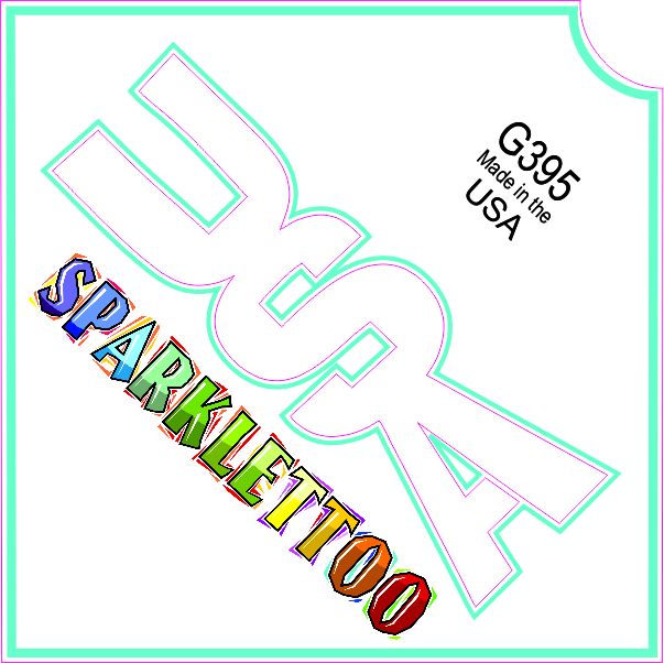 G395 1.5 x 2.3 x 2.3 in. 3-Ply USA 2 Design Glitter Tattoo - Pack of 100
