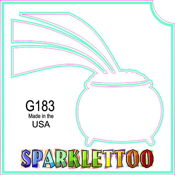 G183 1.5 x 2.3 x 2.3 in. 3-Ply Pot Of Gold Rainbow Design Glitter Tattoo - Pack of 100