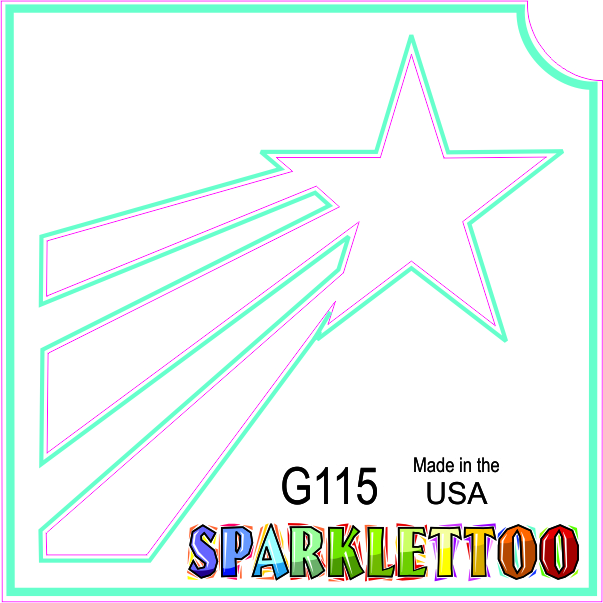 Picture of Ruby Red Paint G115 1.5 x 2.3 x 2.3 in. 3-Ply Star Streak Design Glitter Tattoo - Pack of 100