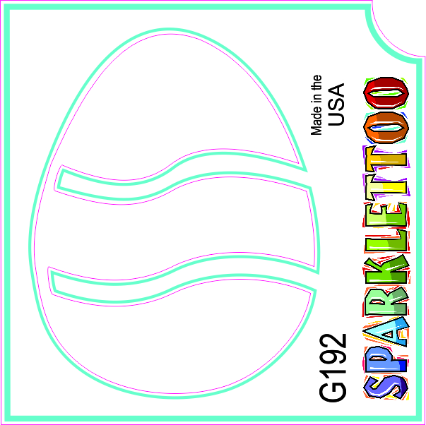 G192-2 1.5 x 2.3 x 2.3 in. 2-Ply Easter Egg Design Glitter Tattoo - Pack of 100