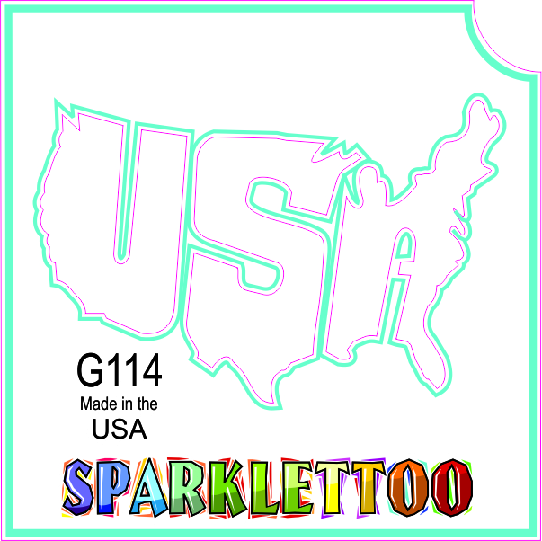 Picture of Ruby Red Paint G114-2 1.5 x 2.3 x 2.3 in. 2-Ply USA Design Glitter Tattoo - Pack of 100