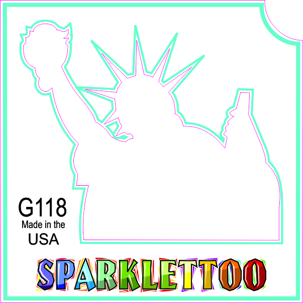 G118-2 1.5 x 2.3 x 2.3 in. 2-Ply Statue Liberty Design Glitter Tattoo - Pack of 100