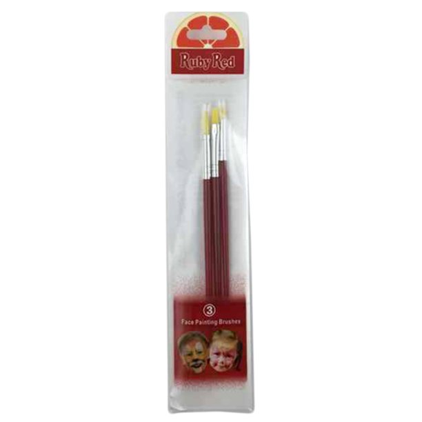 BRU3PACK Face Paint Brush Set, 3 Piece