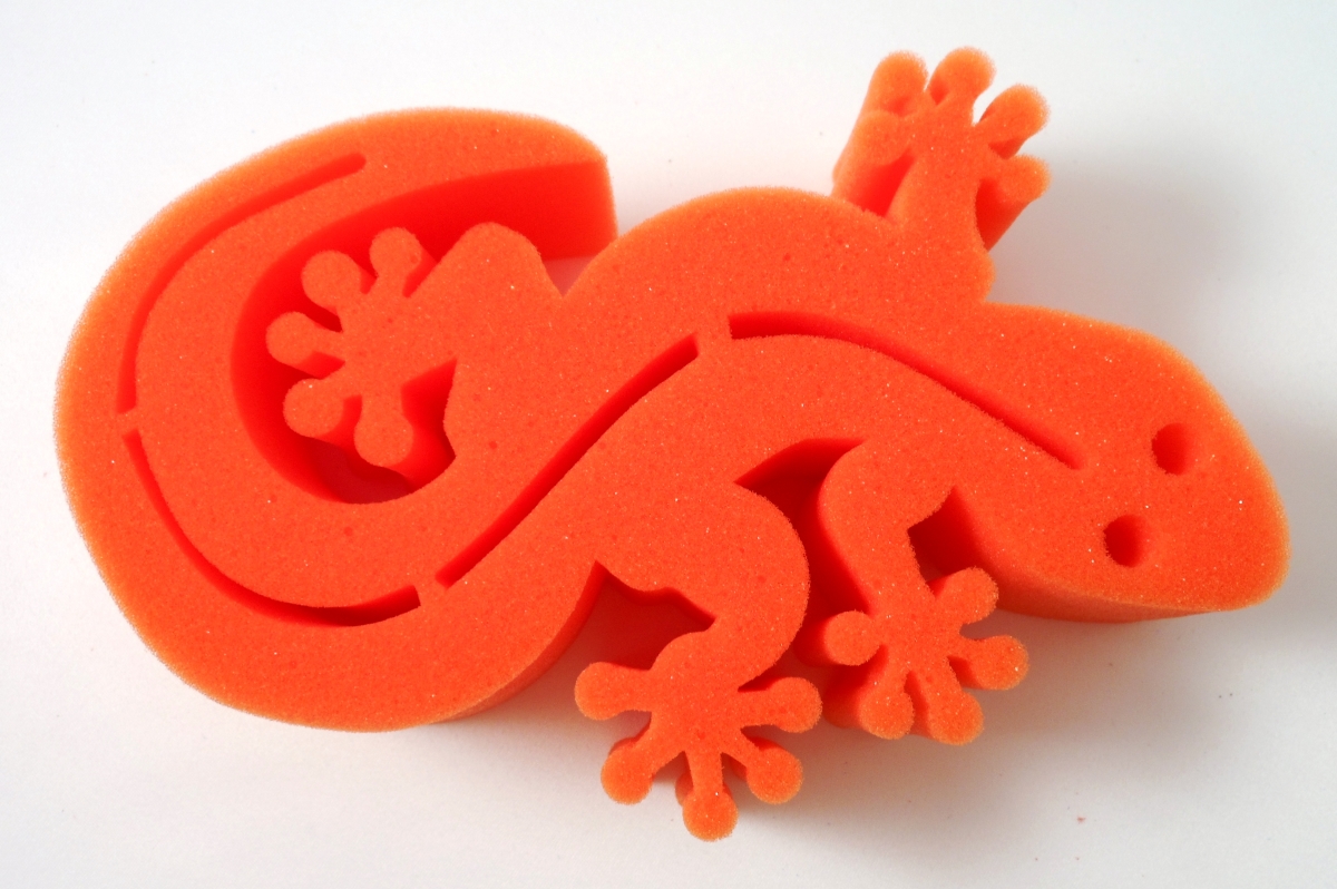 Gecko Brush Holder, Orange