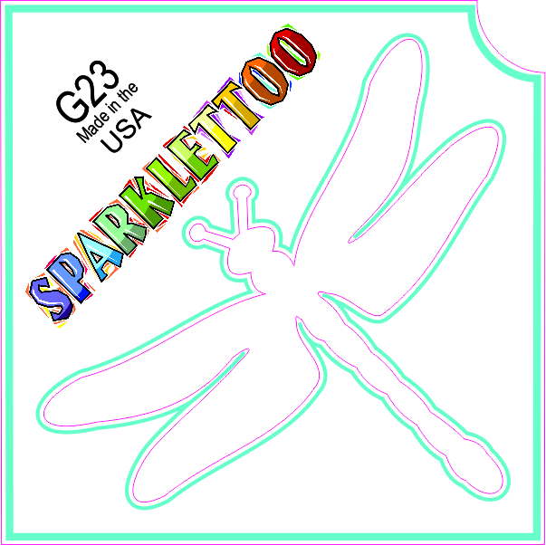 G23-2 2 x 2 in. 2 Ply Dragonfly Design Glitter Tattoo, Pack of 100 -  Ruby Red Paint