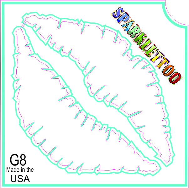 G8-2 2 x 2 in. 2 Ply Lips Design Glitter Tattoo, Pack of 100