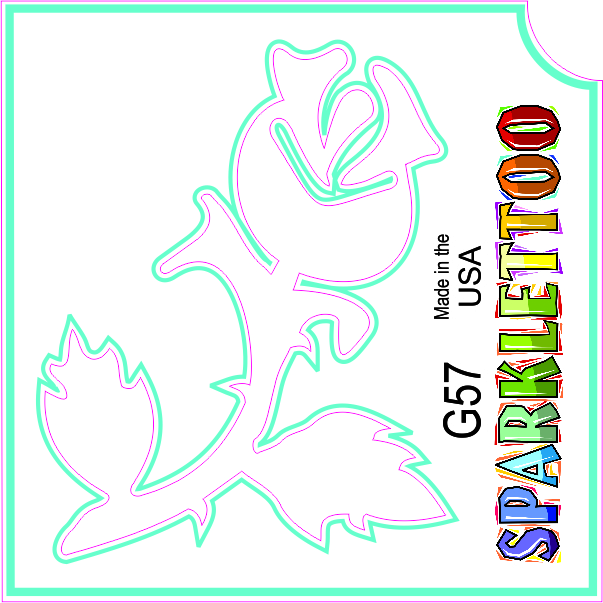 G57 3 Ply Rose 2 Design Glitter Tattoo, Pack of 100
