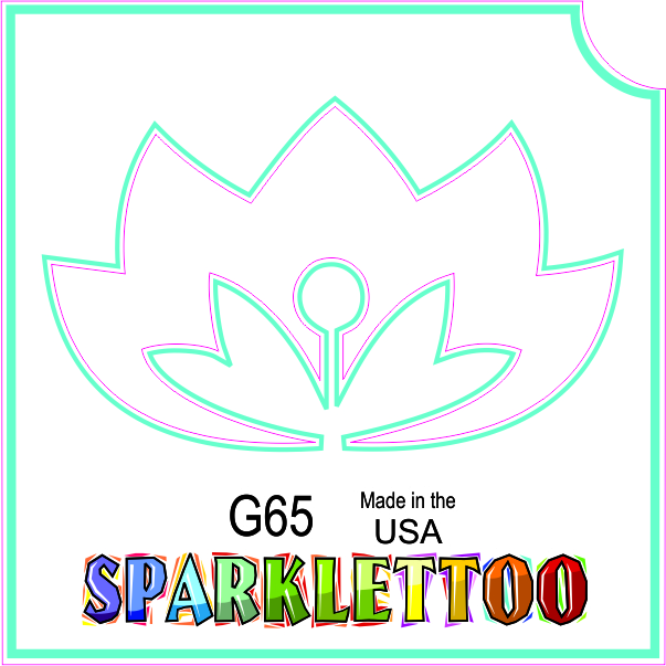 G65 3 Ply Water Lily Design Glitter Tattoo, Pack of 100