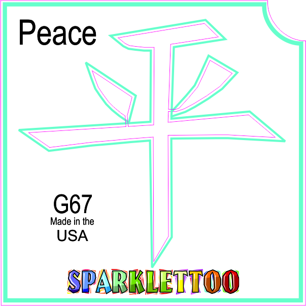 G67 3 Ply Peace Design Glitter Tattoo, Pack of 100
