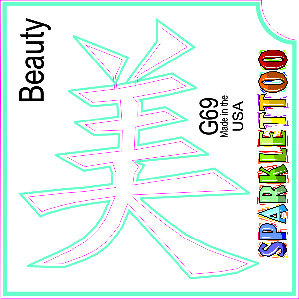 G69-2 2 Ply Beauty Design Glitter Tattoo, Pack of 100