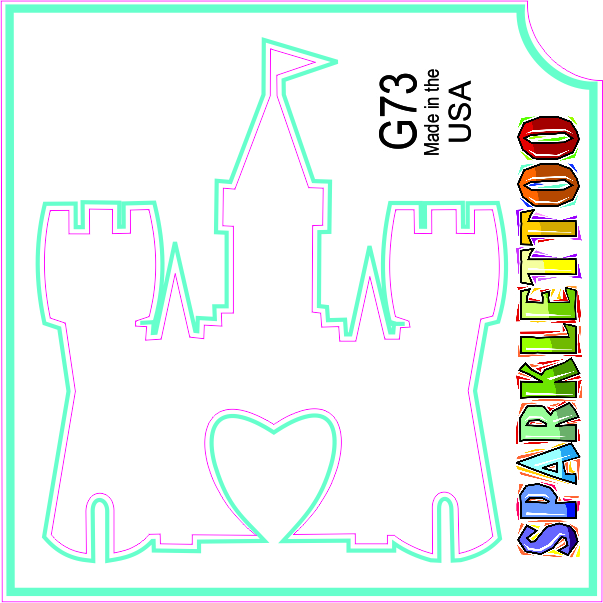 G73 3 Ply Sandcastle Design Glitter Tattoo, Pack of 100