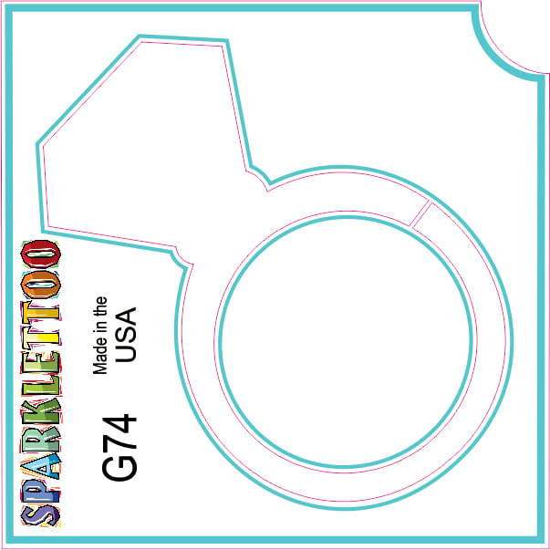G74 3 Ply Ring Design Glitter Tattoo, Pack of 100